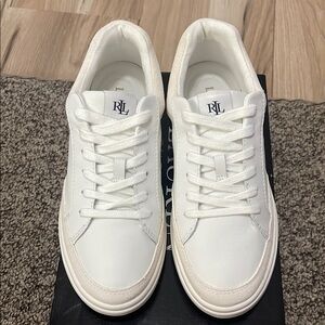 Ralph Lauren White Sneakers Retails $165 US 5.5